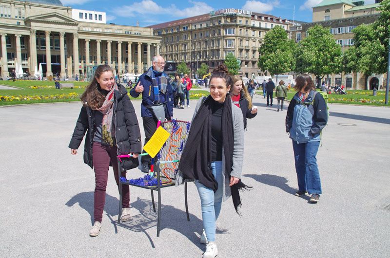 Auf dem Weg zum Stuttgarter Marktplatz am 15. Mai