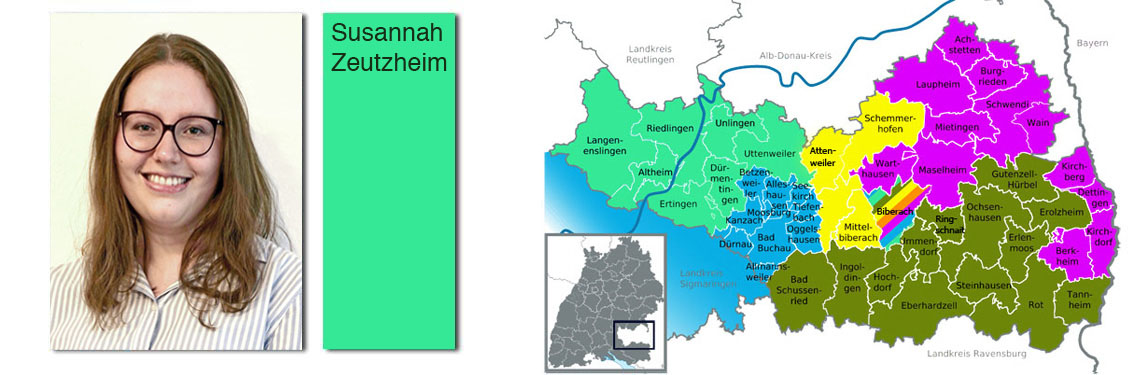 Zuständigkeit der Teammitglieder der Ökumenischen Flüchtlingsarbeit im Landkreis Biberach