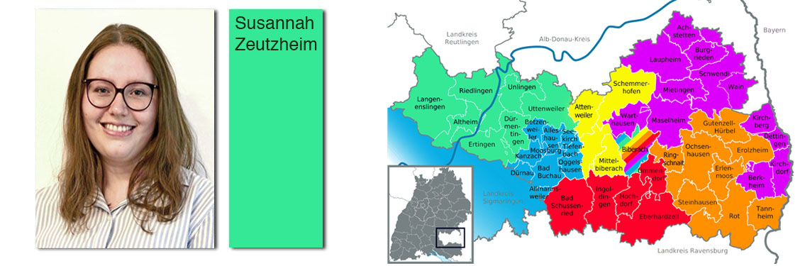 Zuständigkeit der Teammitglieder der Ökumenischen Flüchtlingsarbeit im Landkreis Biberach